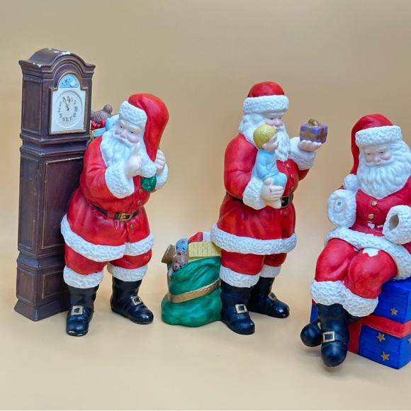 Santa Claus Figurine Porcelain Red White Toys Sack - Picture 9 of 16
